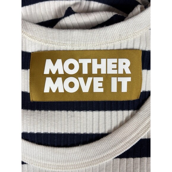 Mother Move It The Chin Ups Midi Dress Blue White Stripe Size XS Ribbed Tank - Picture 4 of 12